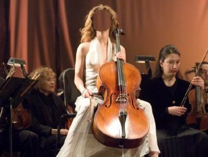  Шаблон женский - На сцене с виолончелью 