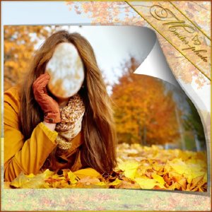  Шаблон женский для фотошопа PSD - Теплая осень 