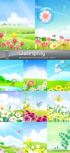  Весенние фоны - Цветущие поляны 