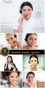  Business woman operator - stock photos 