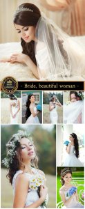  Bride, beautiful woman in a wedding dress - Stock Photo 
