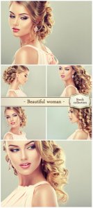  Beautiful woman with curly hair - Stock Photo 