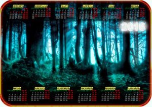  Календарь на 2016 год - Темный лес (PNG, PSD) 