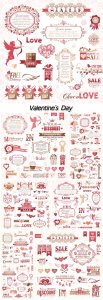  Design elements vector Valentine's Day 
